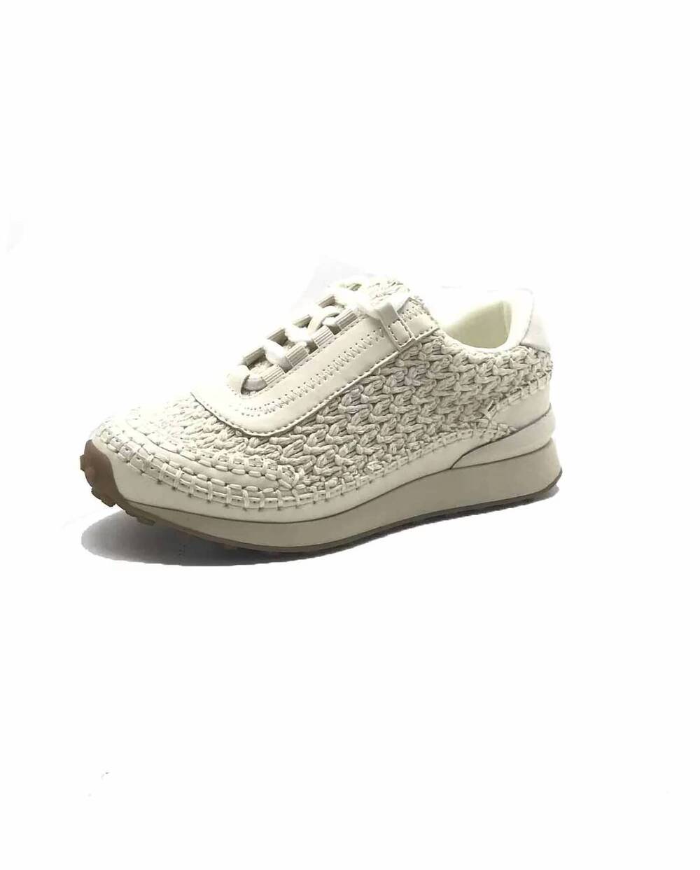 NEW MIA SHOES girl's karin knit sneakers in linen